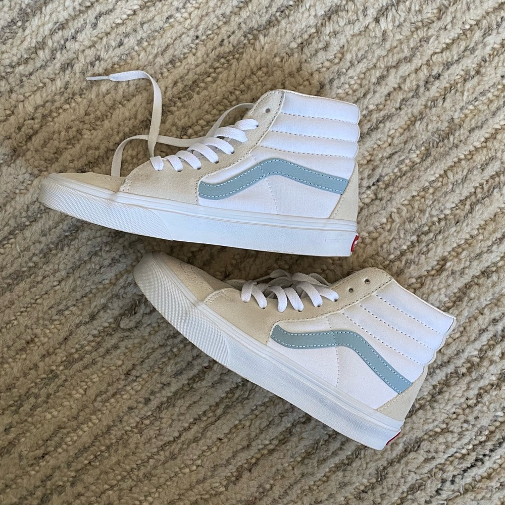 Vans Sk8-Hi Sky Blue & White Skate Shoes